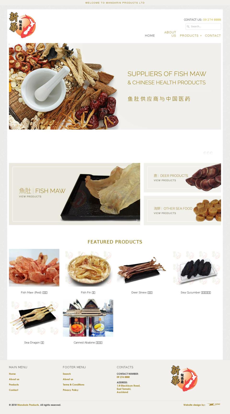 milan Shopify theme site example mandarinproducts.co.nz