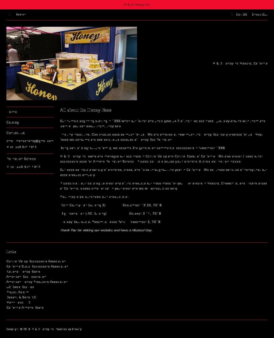 manddhoney.com — Shopify storefront screenshot