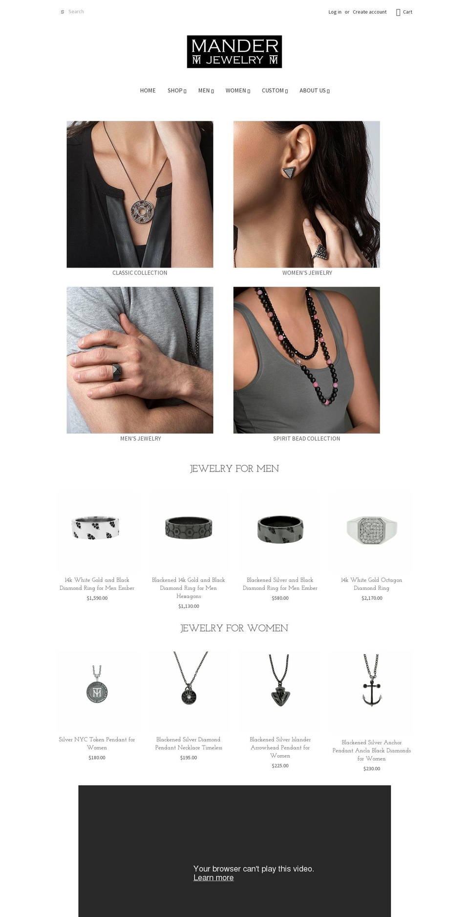 mander-jewelry.myshopify.com shopify website screenshot