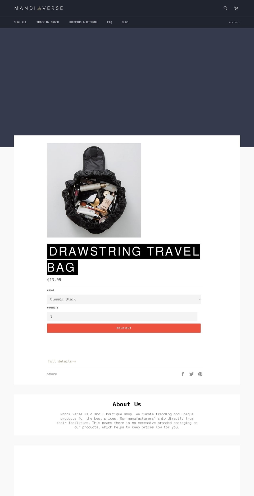 mandiverse.com shopify website screenshot