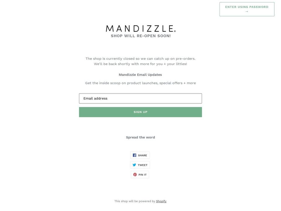 mandizzle.com — Shopify storefront screenshot