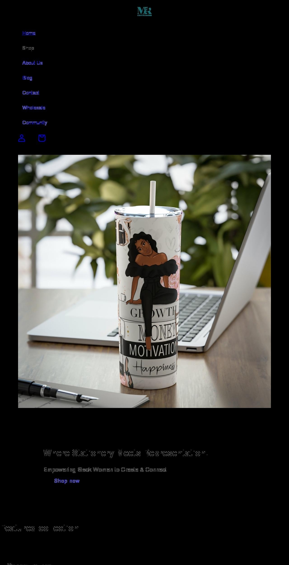 mandkcreativedesigns.com shopify website screenshot