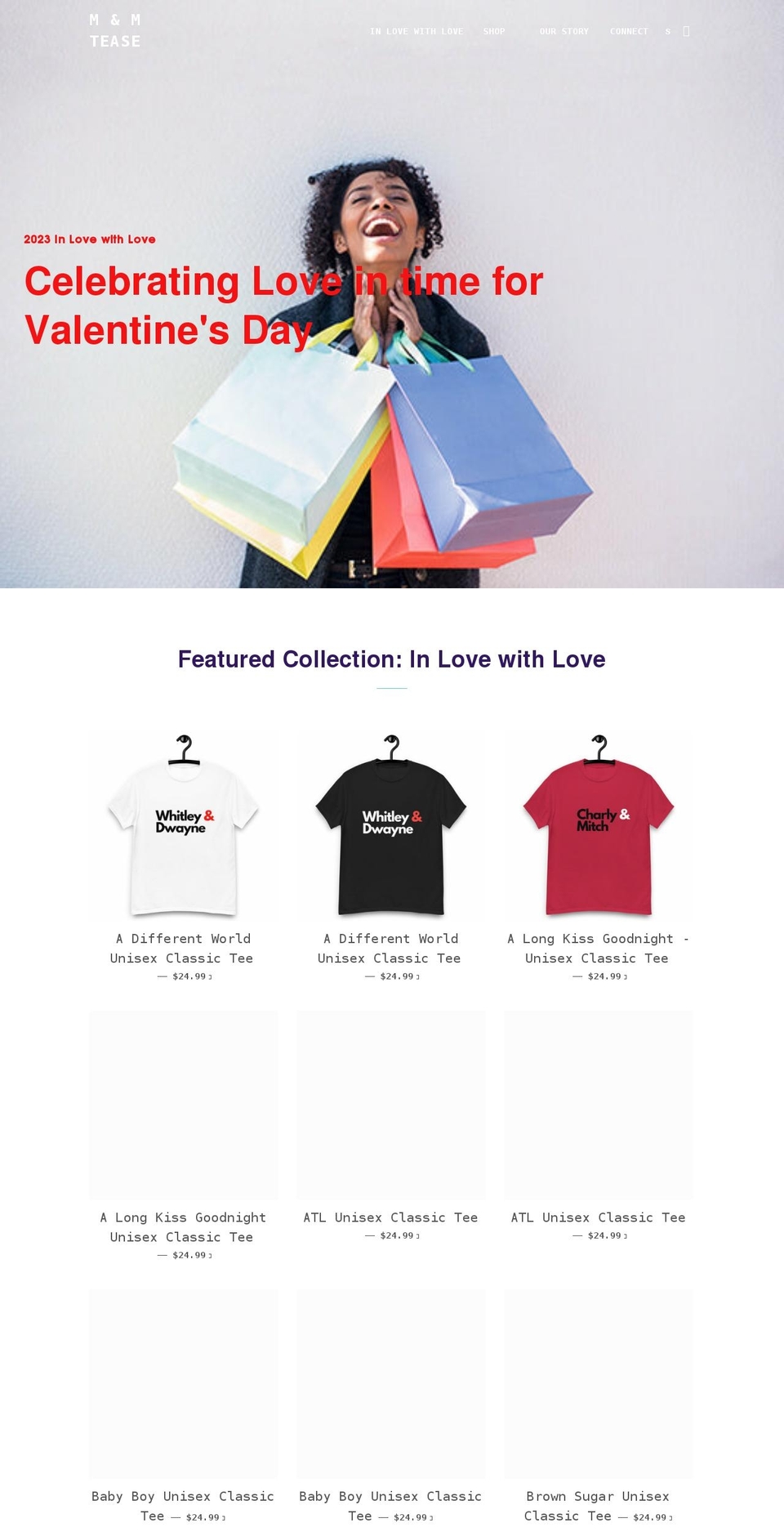 mandmtease.com shopify website screenshot