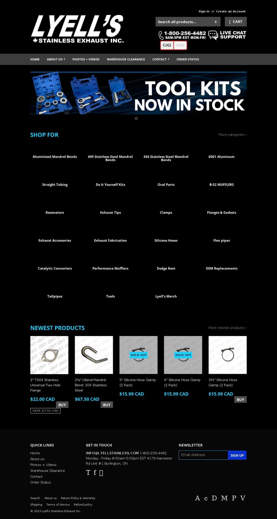 mandrelbending.ca shopify website screenshot