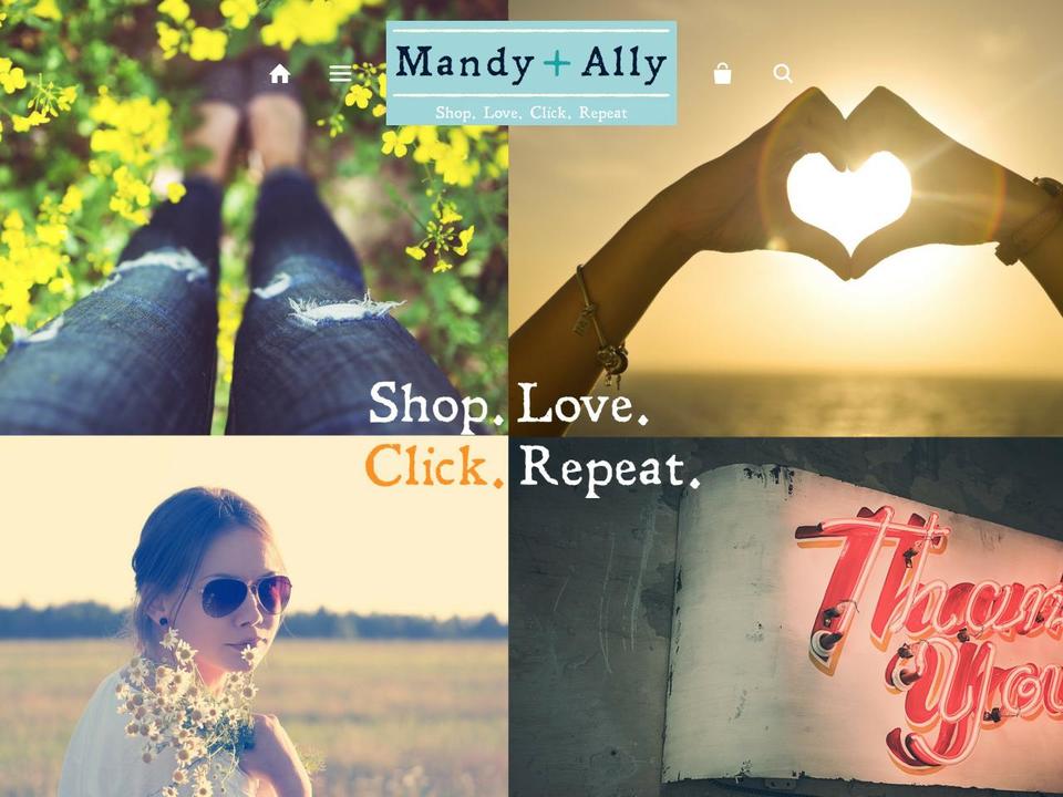 mandyandally.com shopify website screenshot