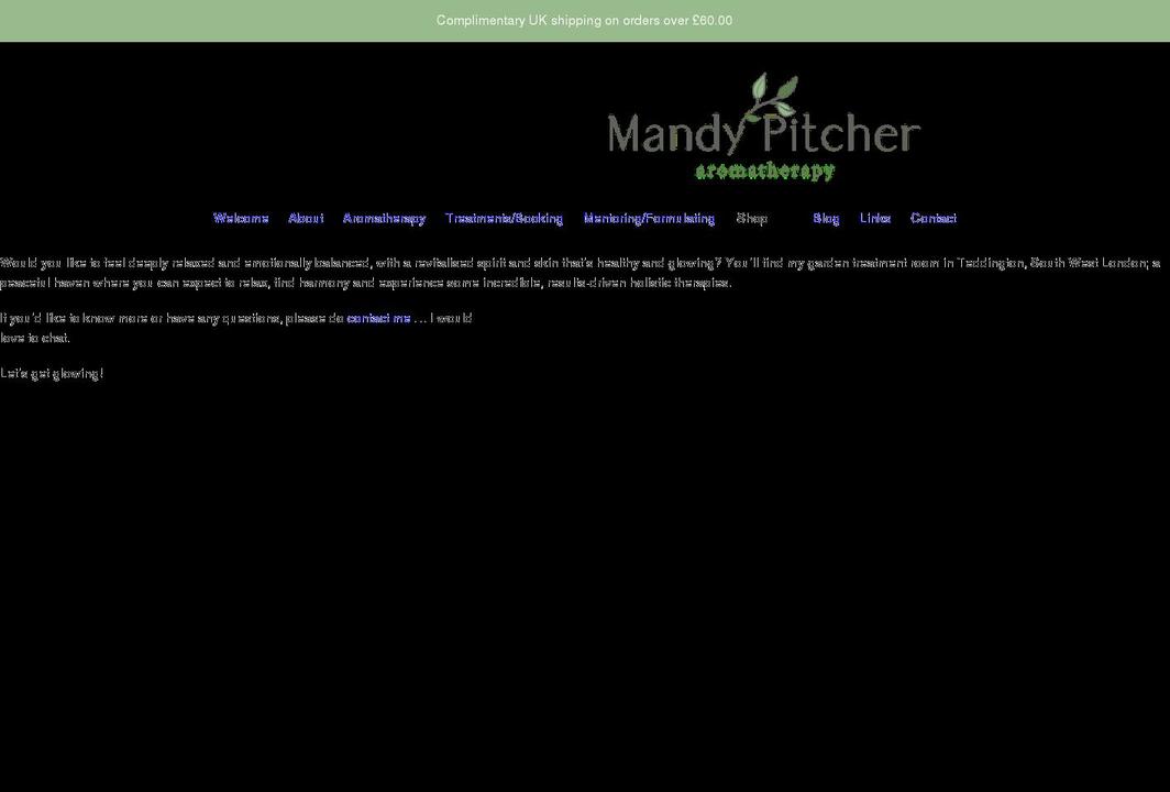 mandypitcher.com shopify website screenshot
