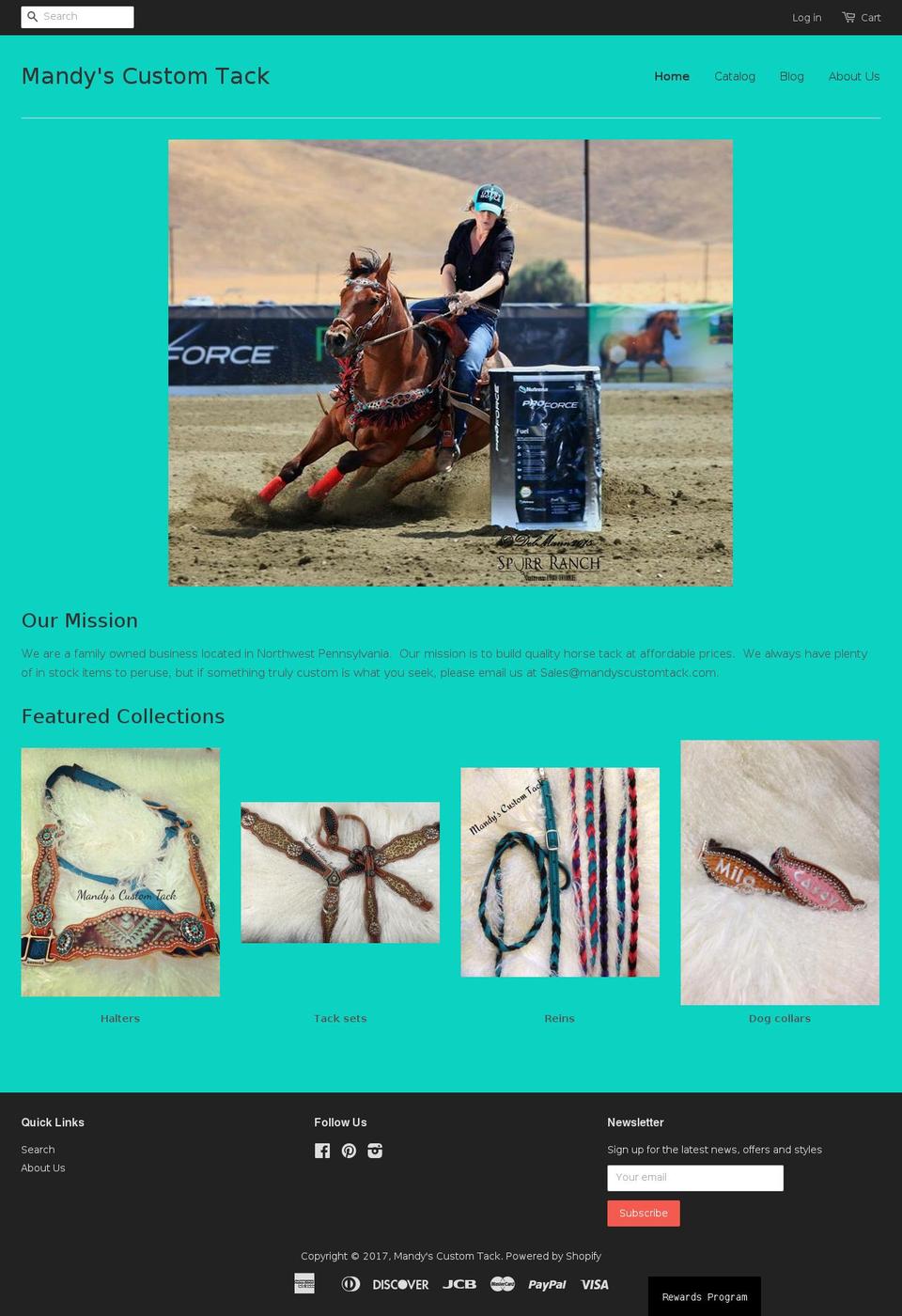mandyscustomtack.com shopify website screenshot