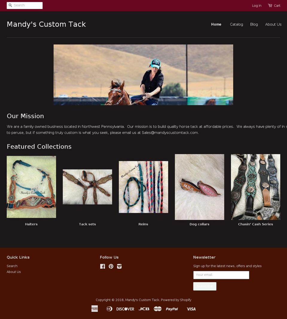 mandyscustomtack.us shopify website screenshot