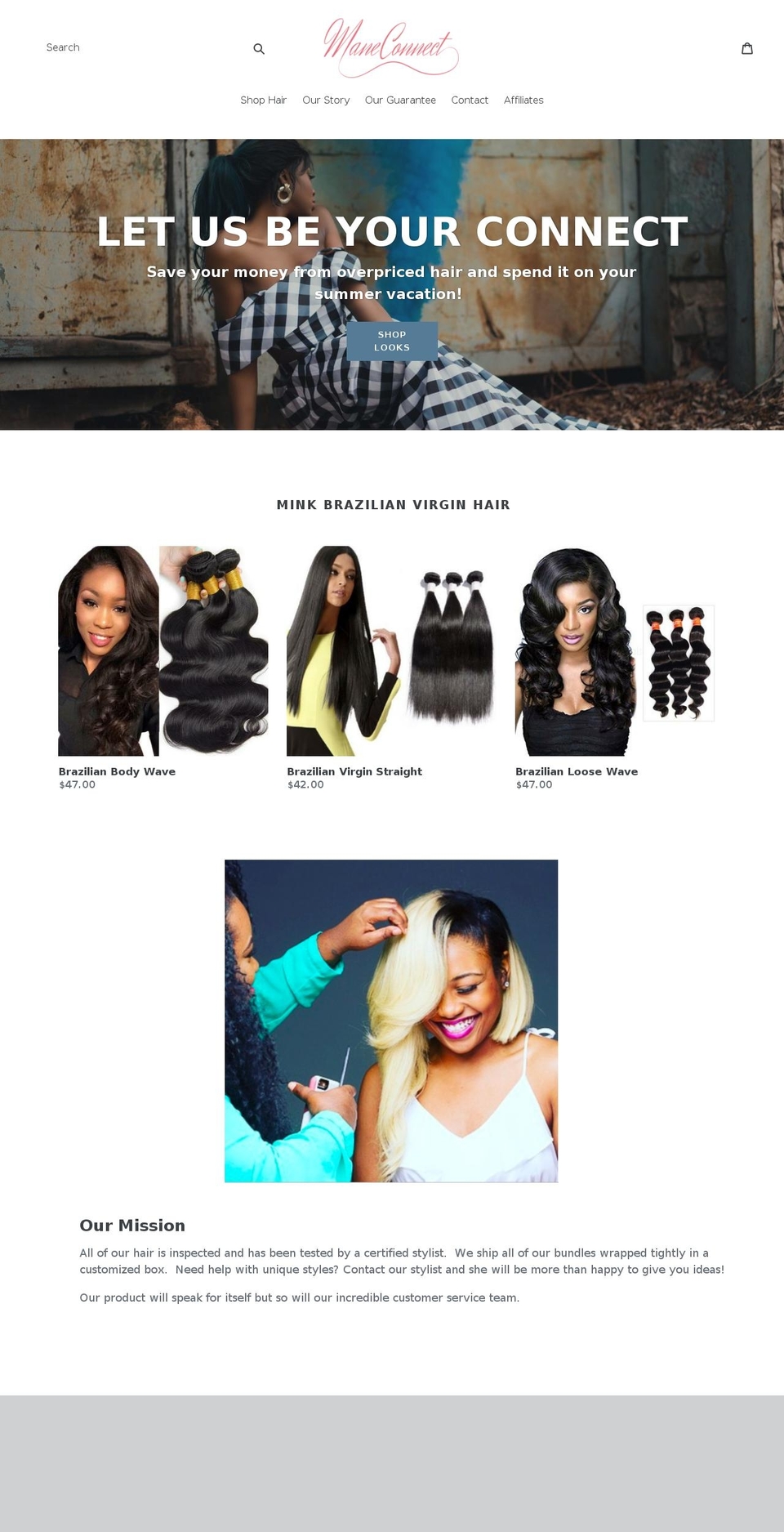 maneconnect.com shopify website screenshot