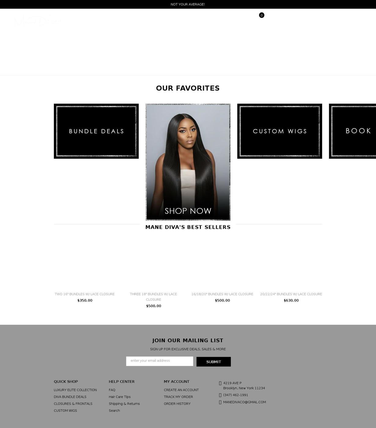 manediva.co shopify website screenshot