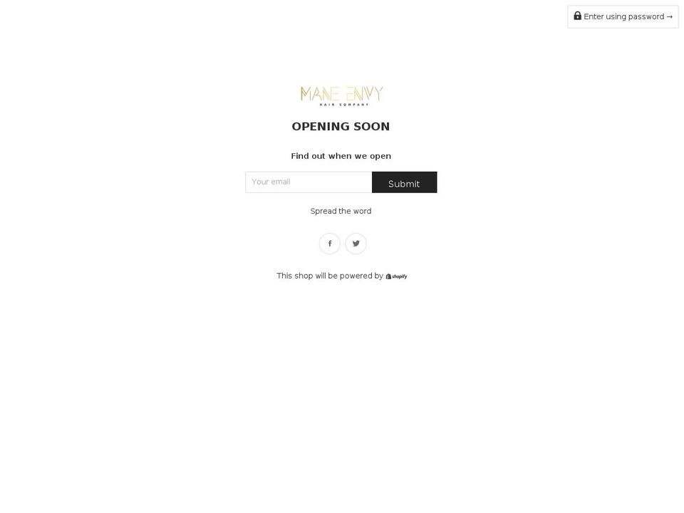 maneenvyhaircompany.com — Shopify storefront screenshot