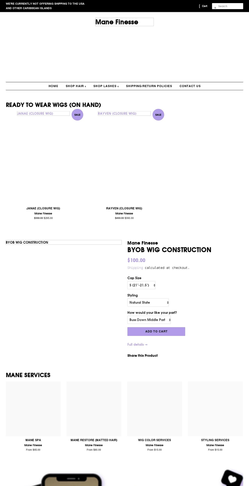 manefinesse.com shopify website screenshot