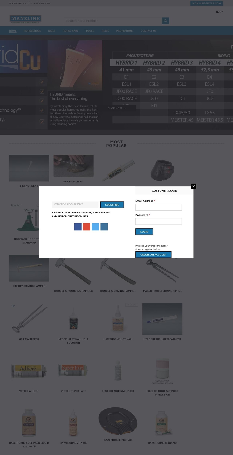 maneline.co.nz shopify website screenshot