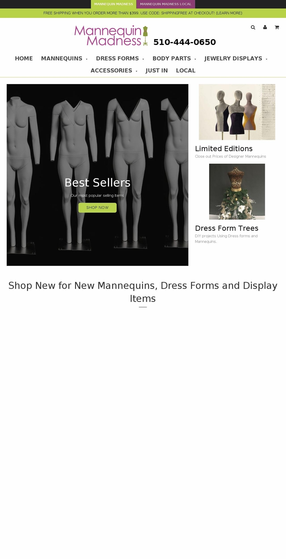 manequinmadness.com — Shopify storefront screenshot