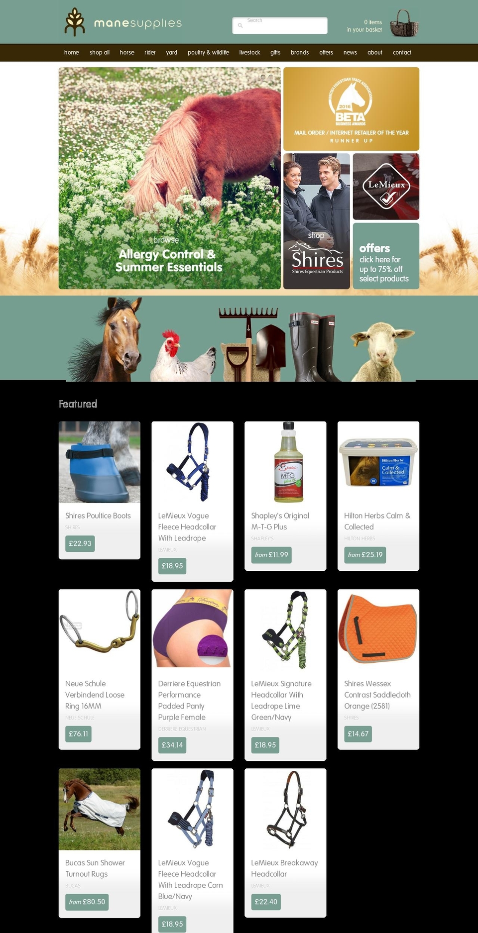 mane-supplies Shopify theme site example manesupplies.com