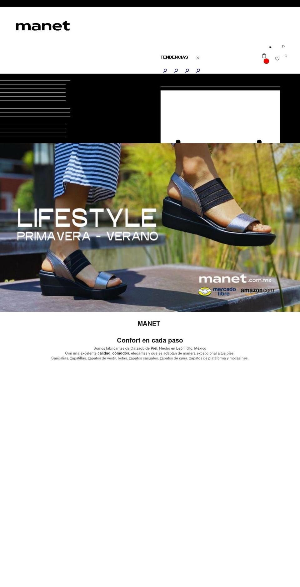 manet.com.mx shopify website screenshot