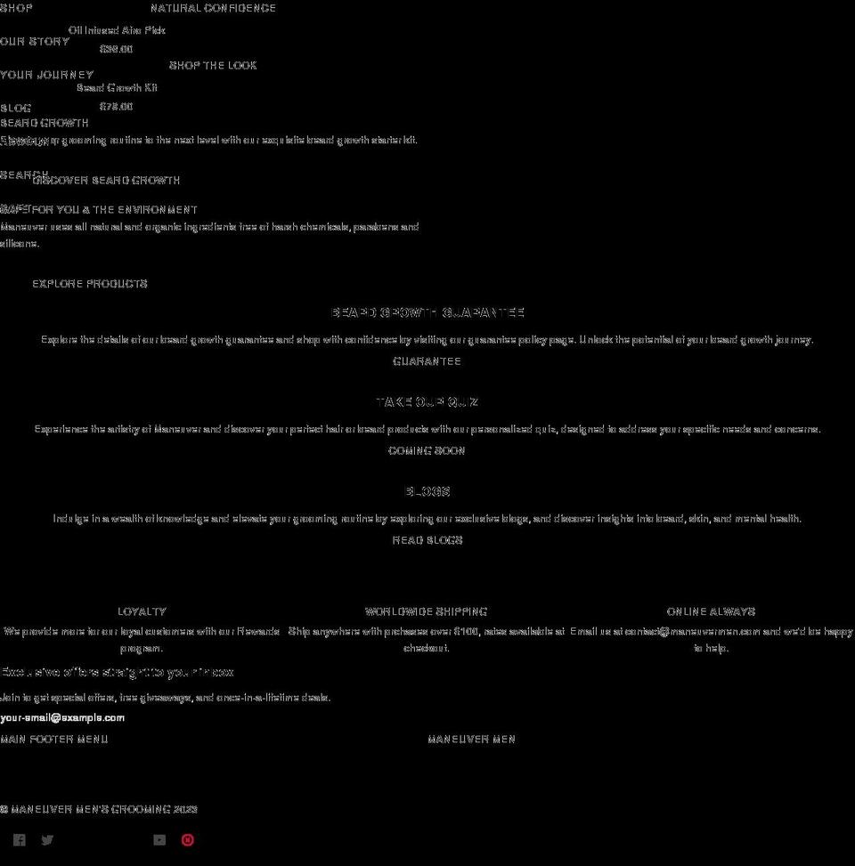 maneuvermensgrooming.com shopify website screenshot