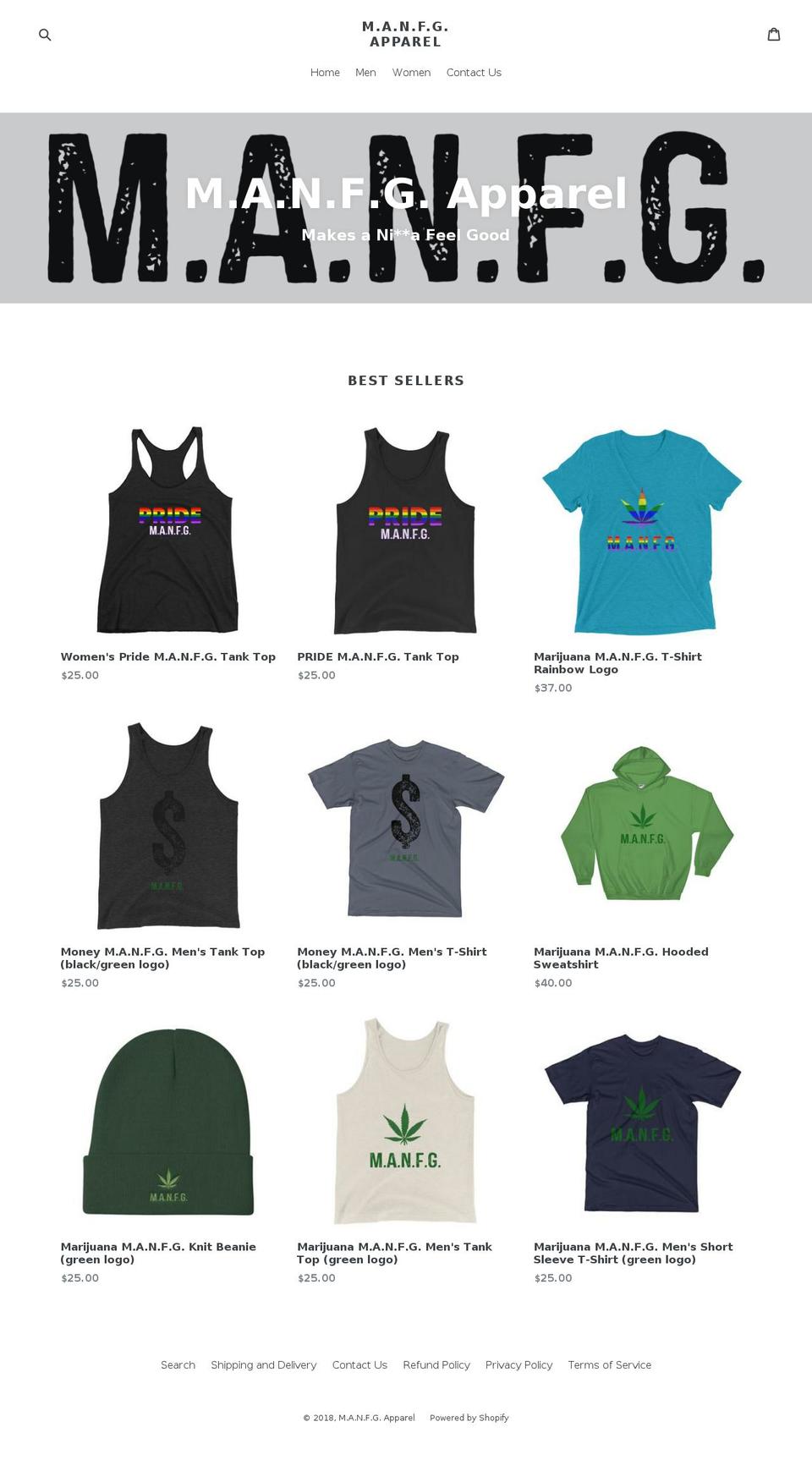 manfg.com — Shopify storefront screenshot