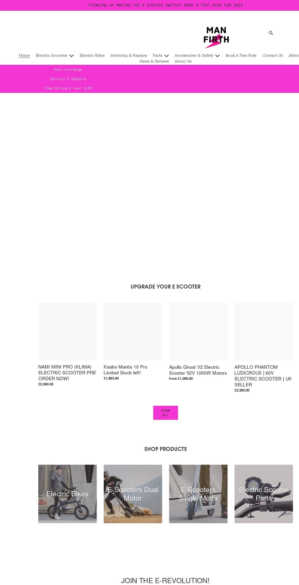 manfirth.com shopify website screenshot