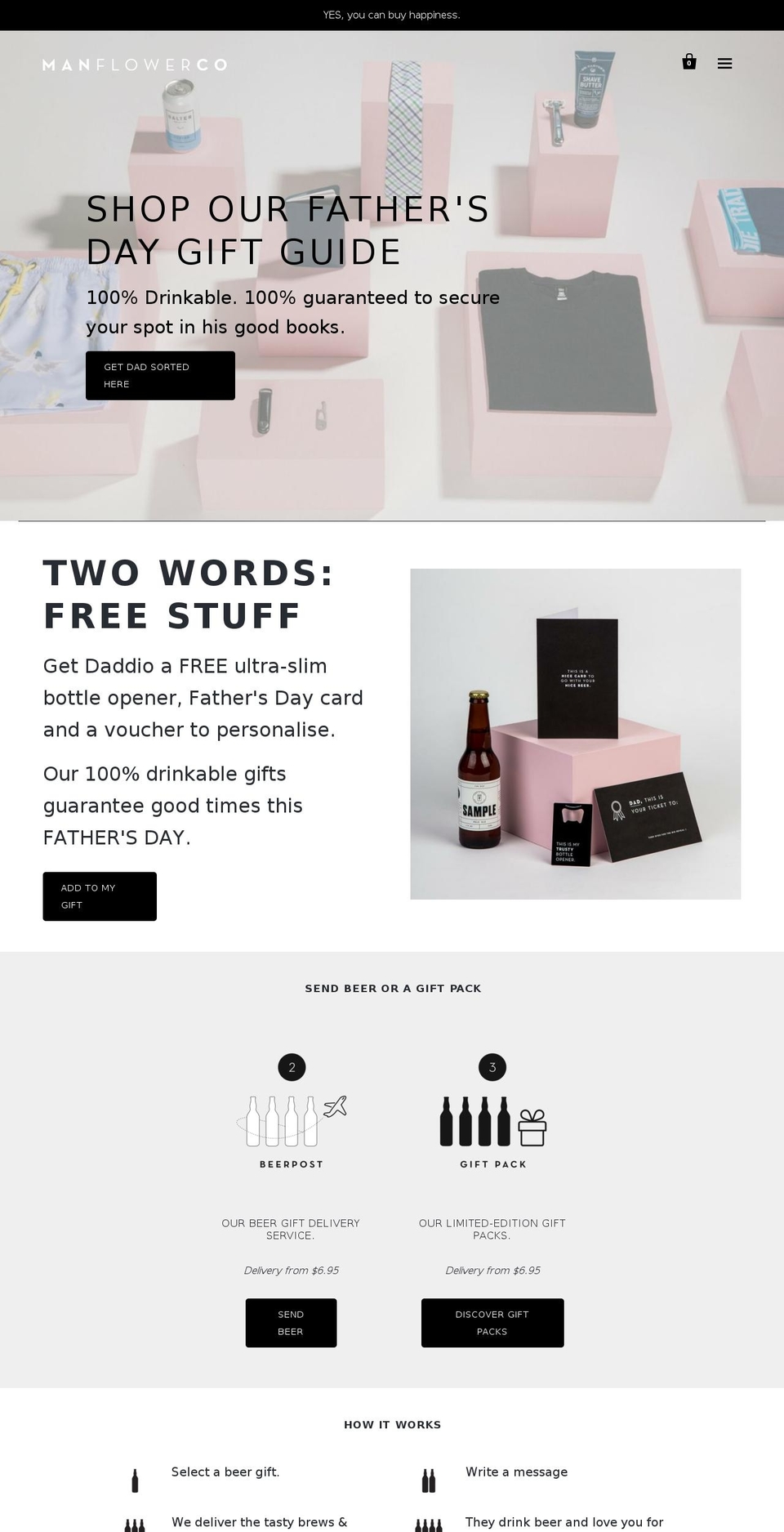 manflowerco.com.au shopify website screenshot