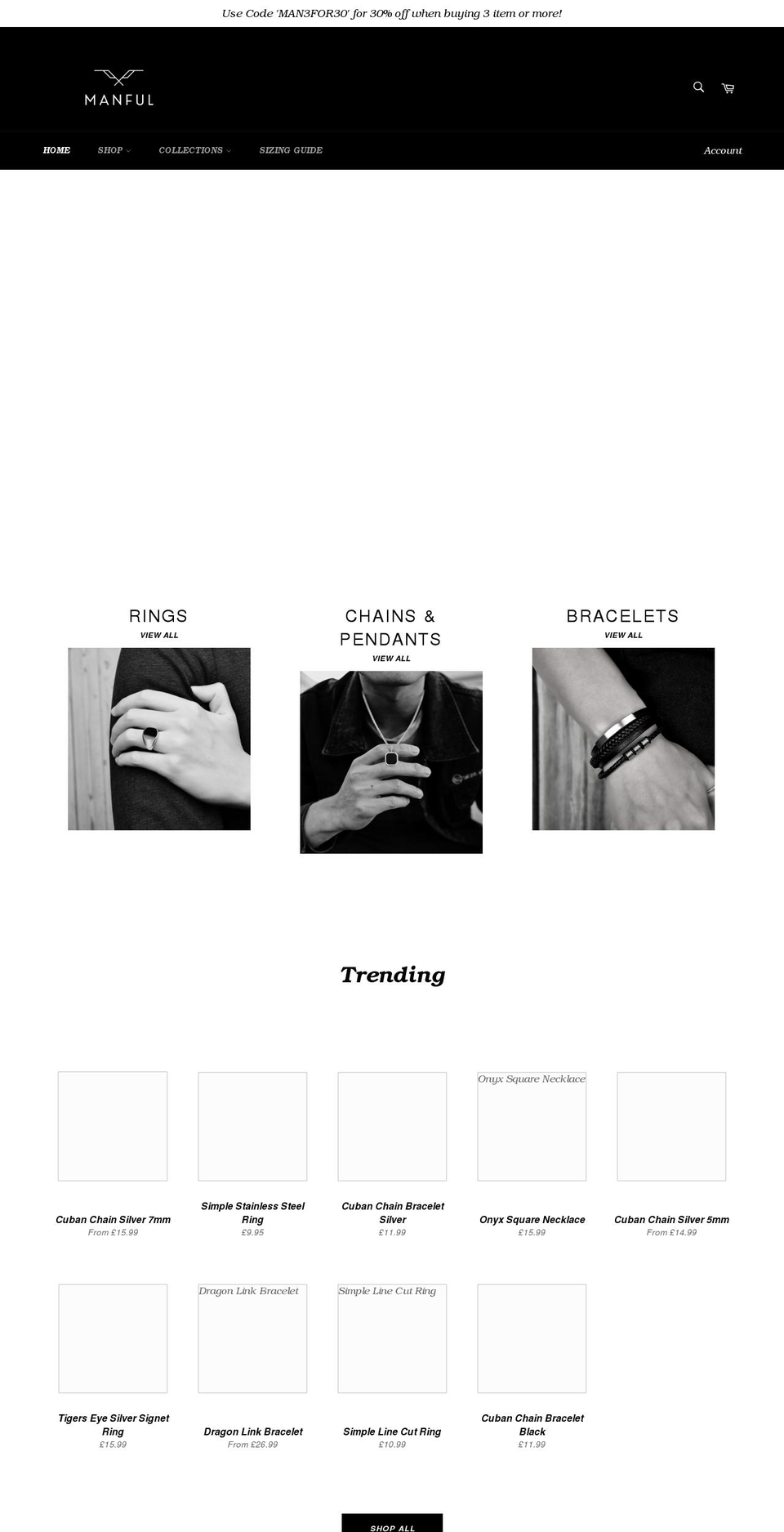 manful.co.uk shopify website screenshot