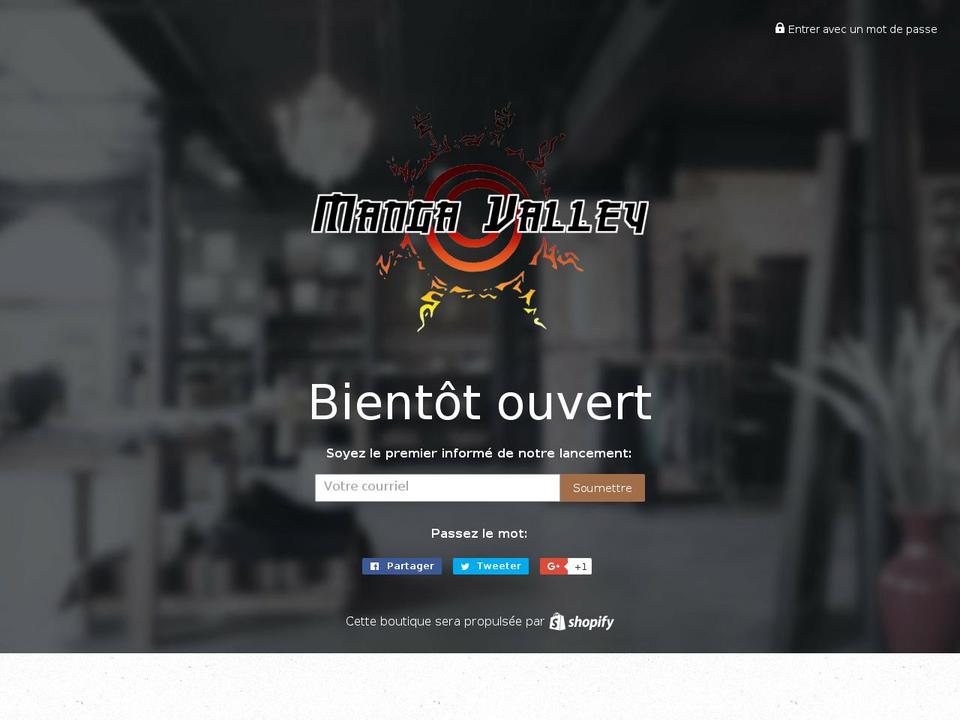 manga-valley.com shopify website screenshot