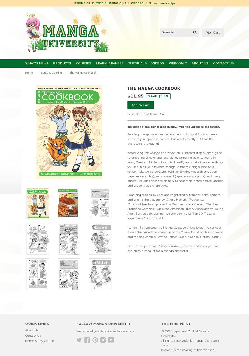 mangacookbook.com shopify website screenshot