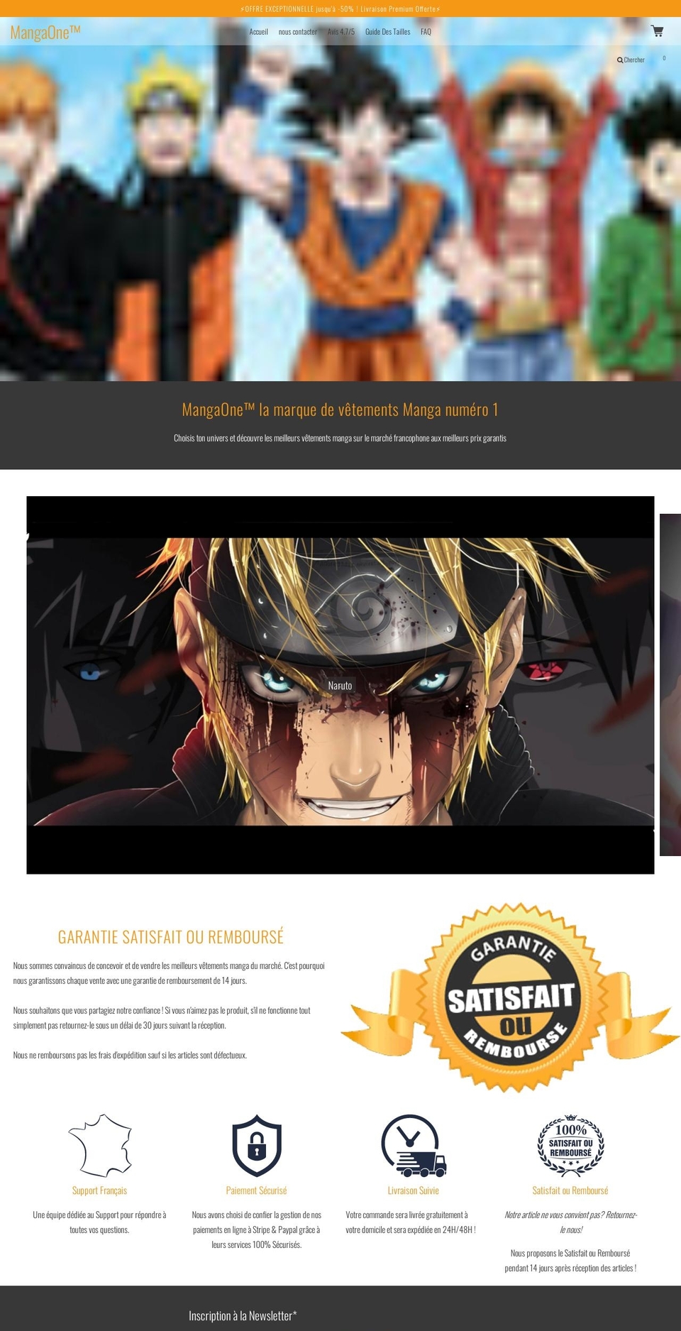 mangaone.fr shopify website screenshot