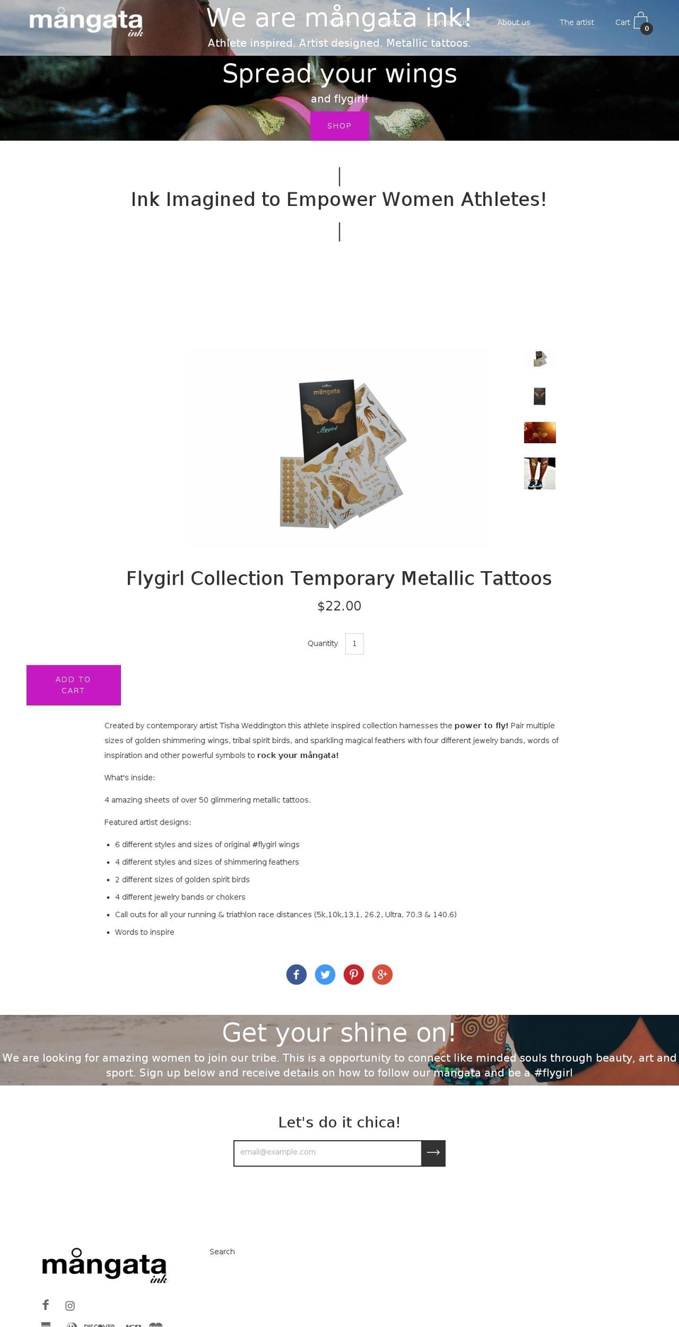 mangataink.com — Shopify storefront screenshot