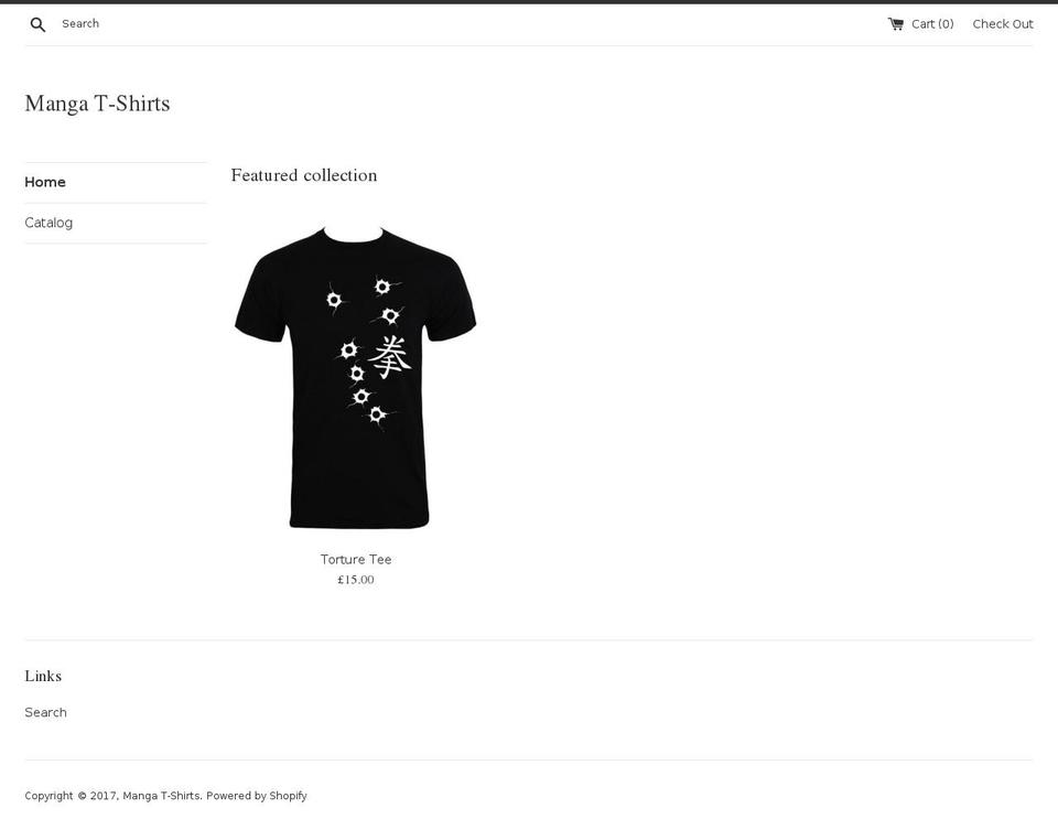 mangatshirts.com shopify website screenshot