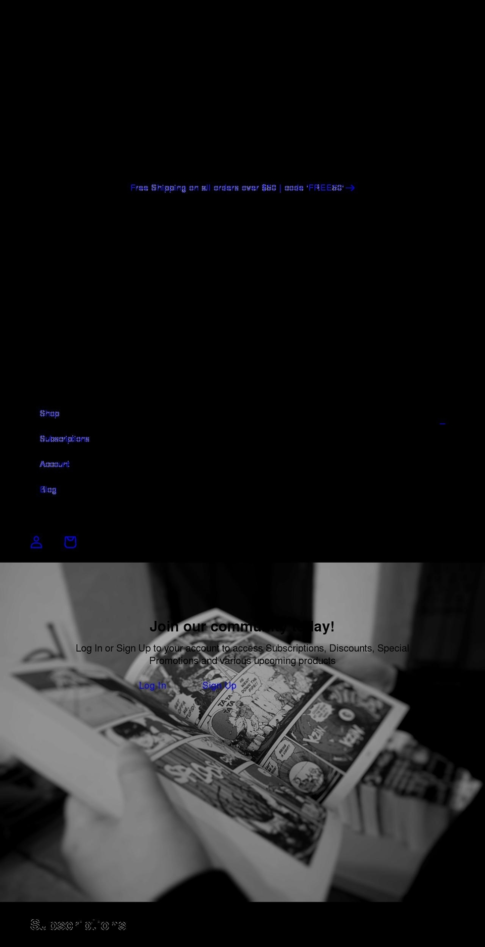 mangawarehouse.com shopify website screenshot