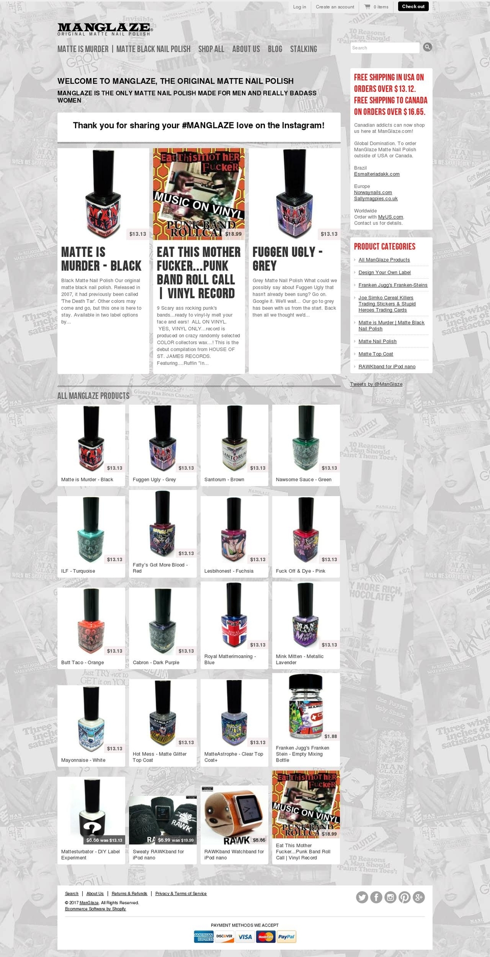 manglaze.com shopify website screenshot