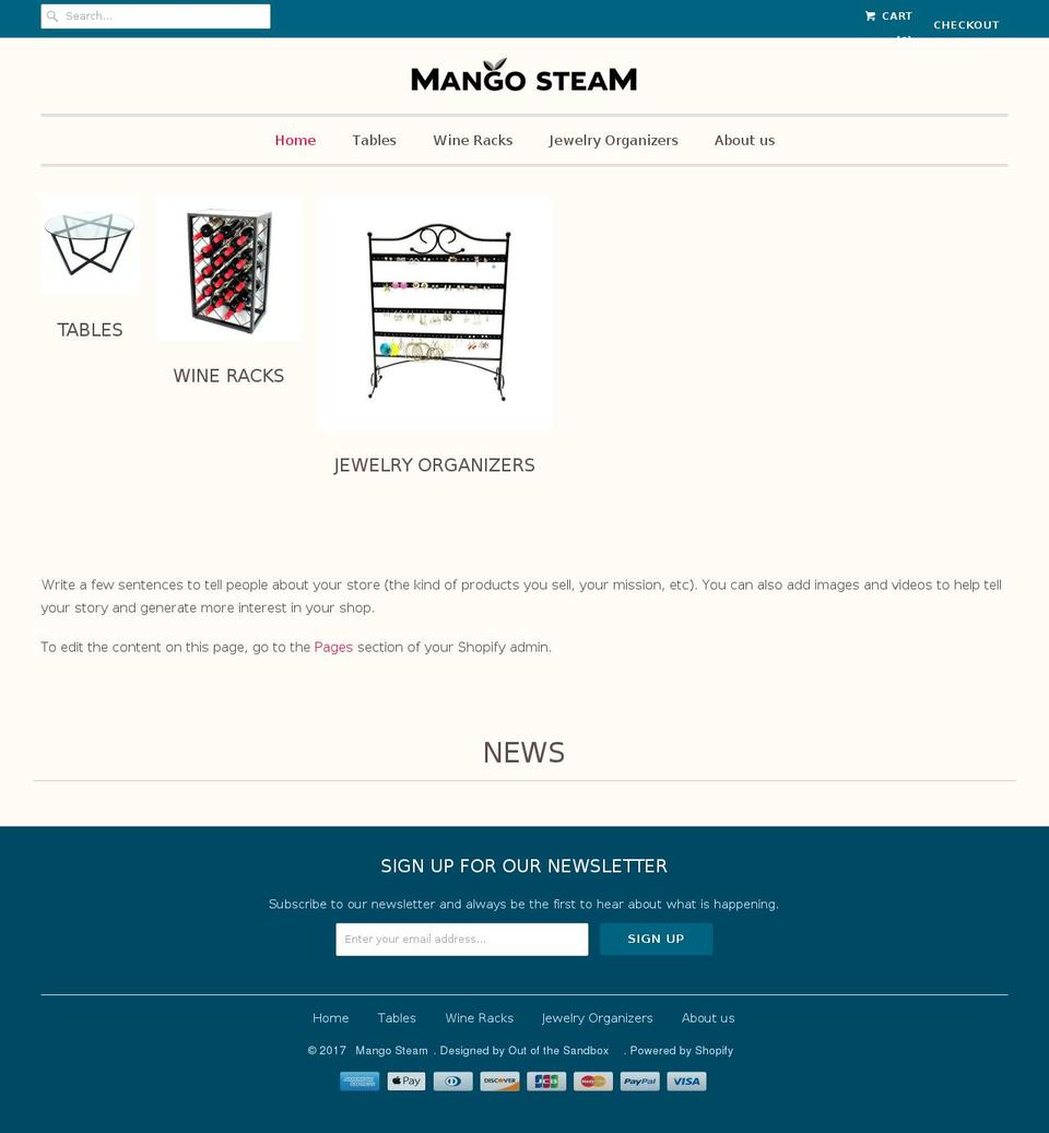 mango-steam.com shopify website screenshot