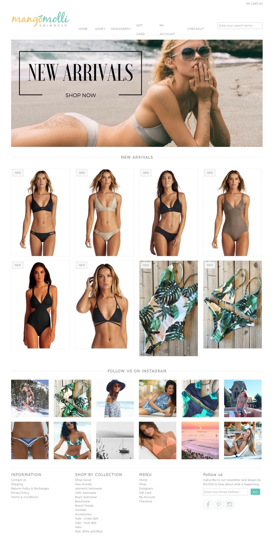 mangomolliswimwear.com shopify website screenshot