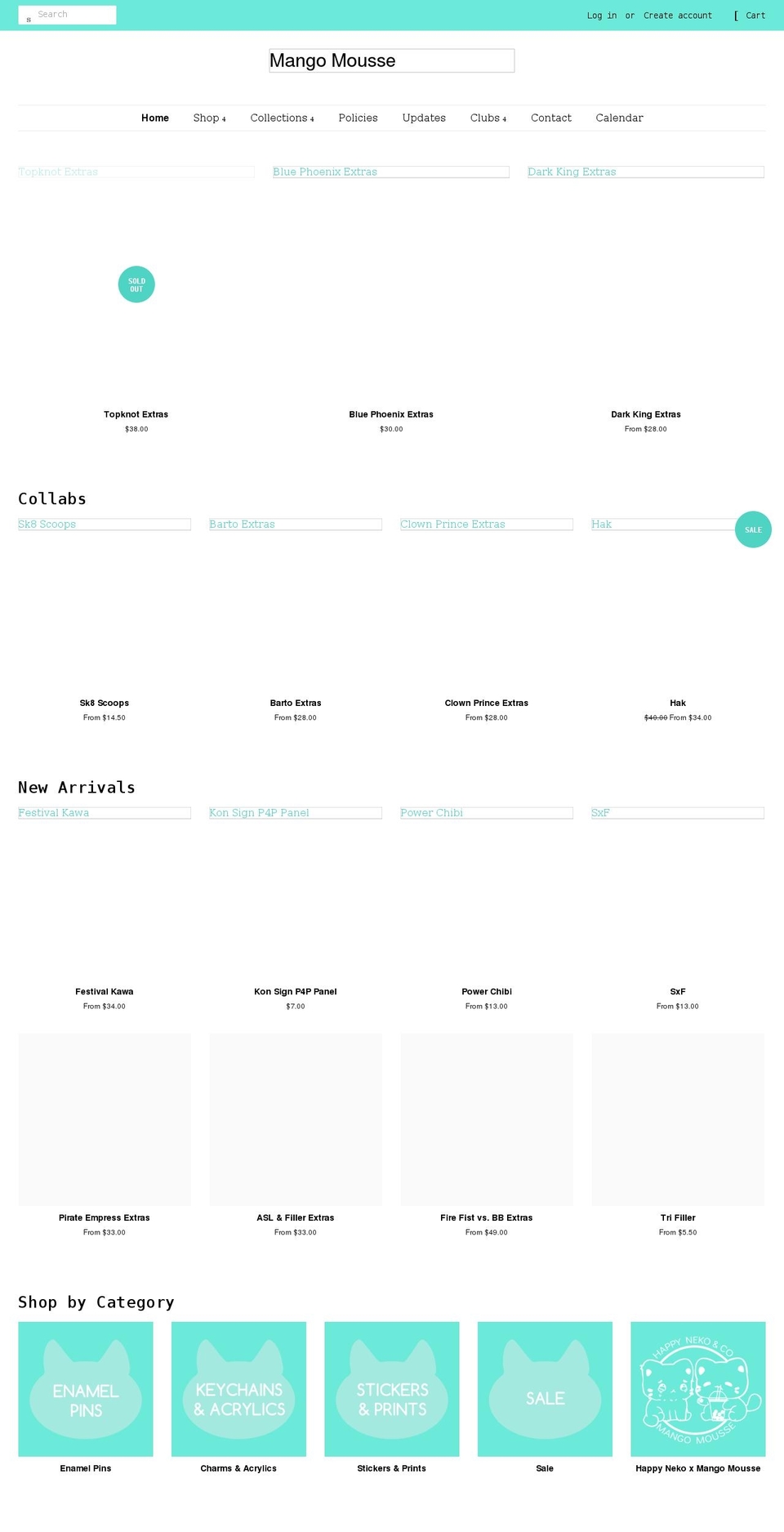 mangomousse.com shopify website screenshot