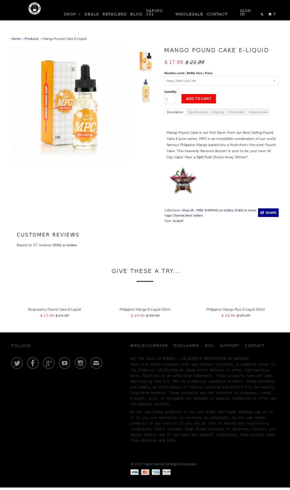 mangopoundcake.com shopify website screenshot