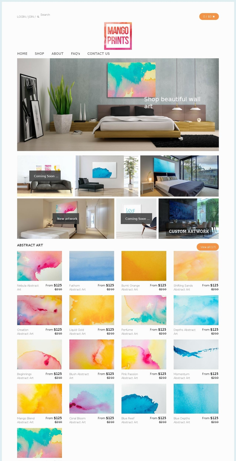 mangoprints.com shopify website screenshot