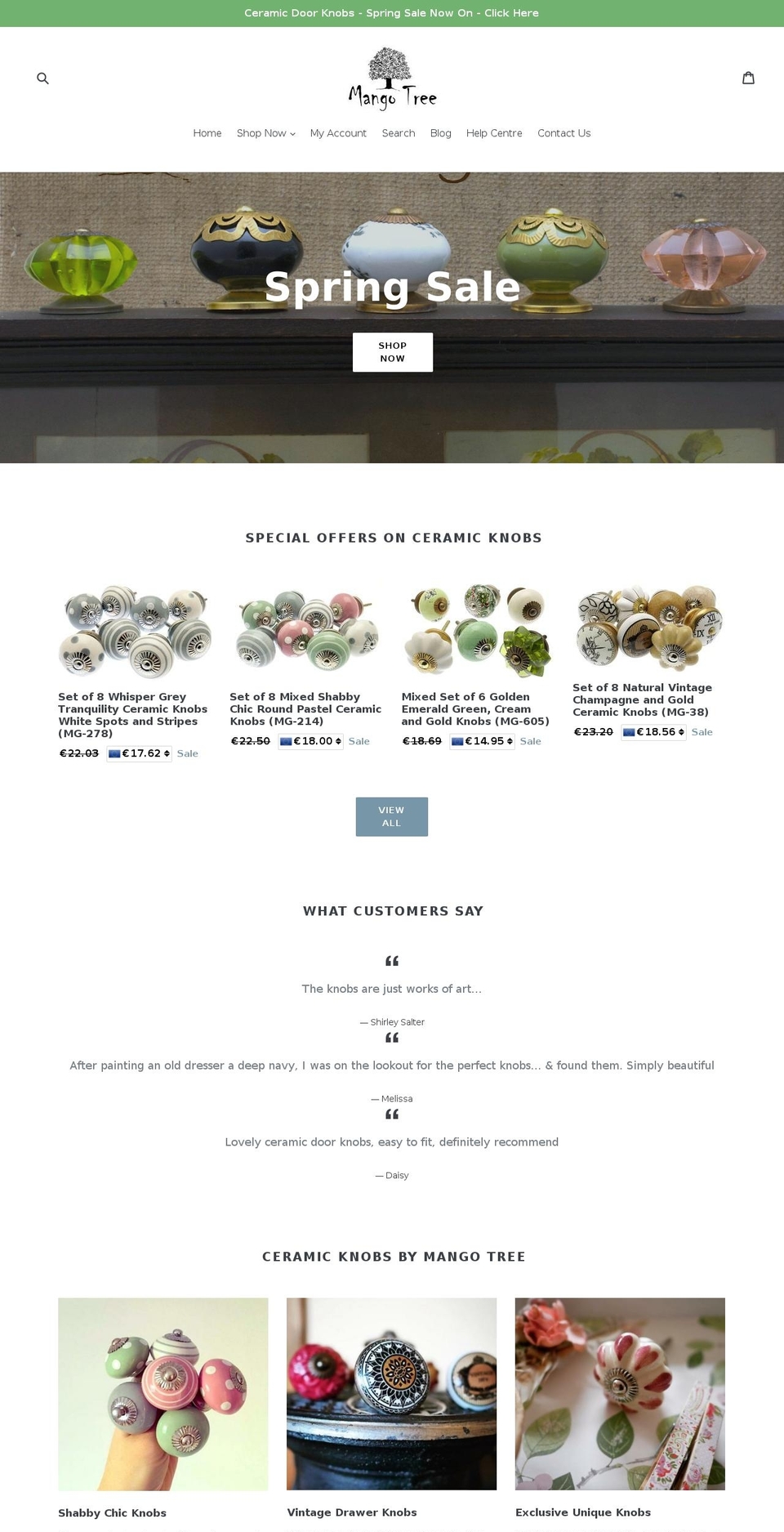 Crave Shopify theme site example mangotreeknobs.com