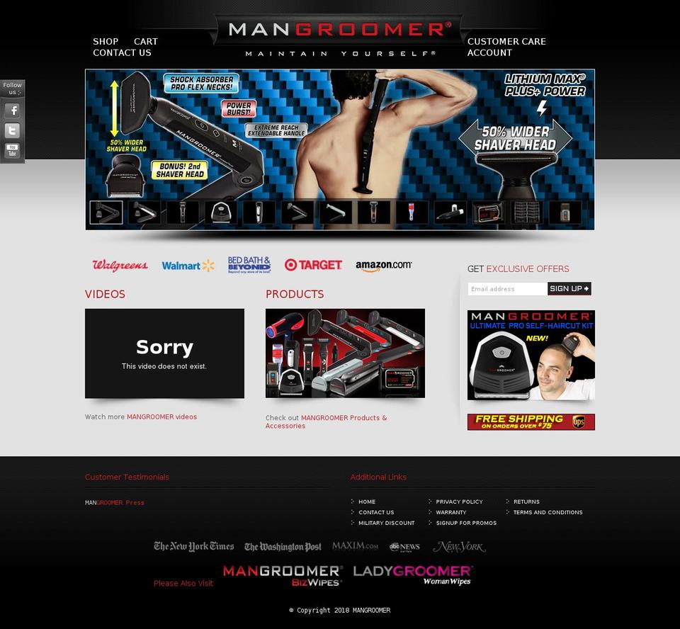 mangroomer.cn shopify website screenshot