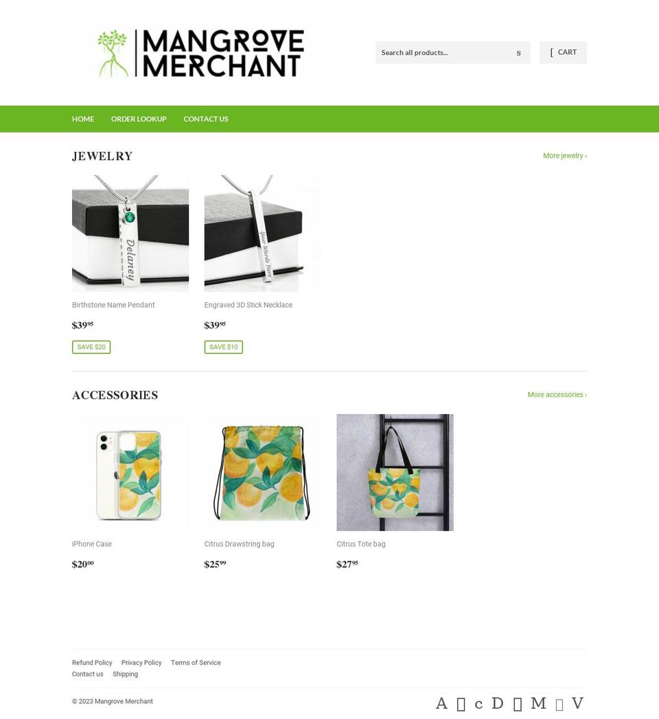 mangrovemerchant.shop shopify website screenshot