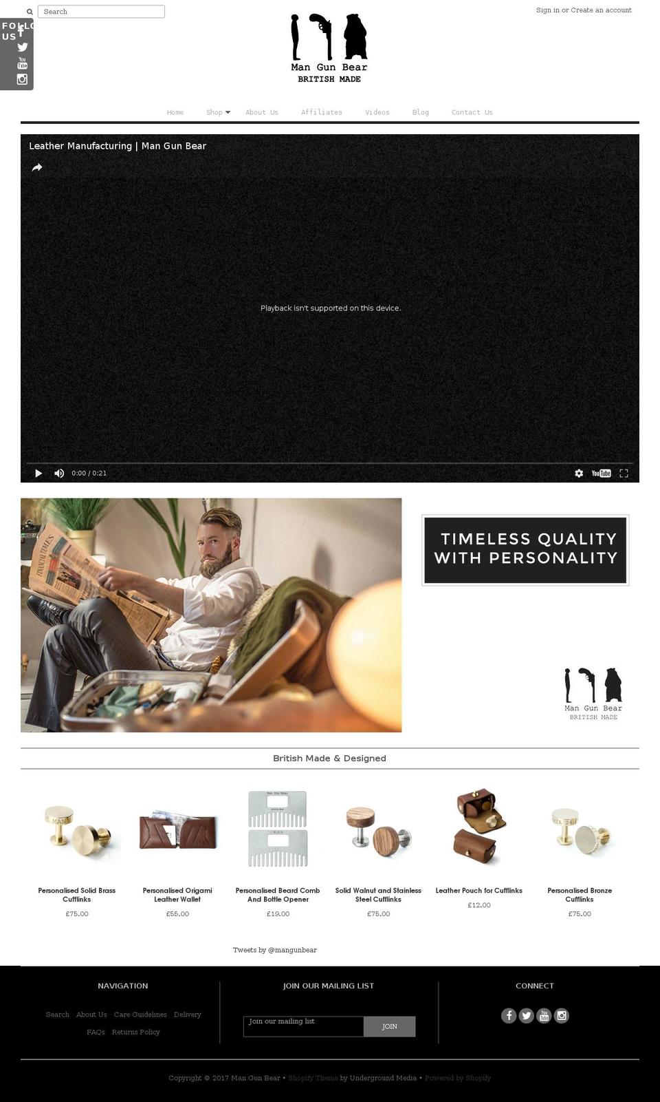 mangunbear.com shopify website screenshot