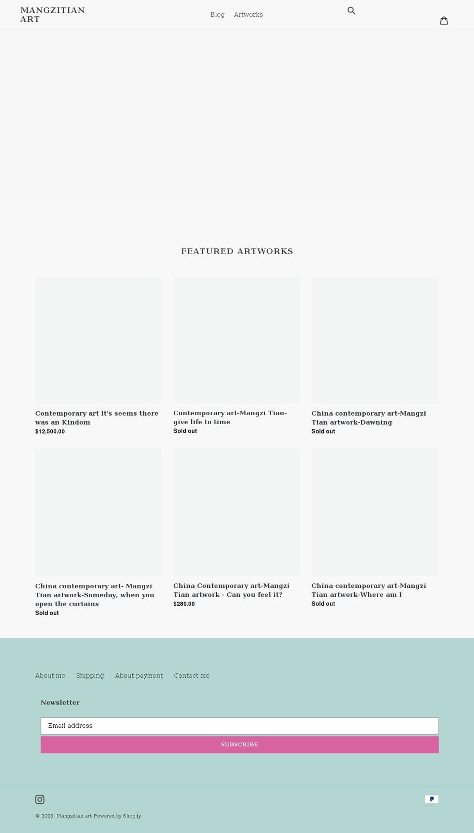mangzitian.com shopify website screenshot