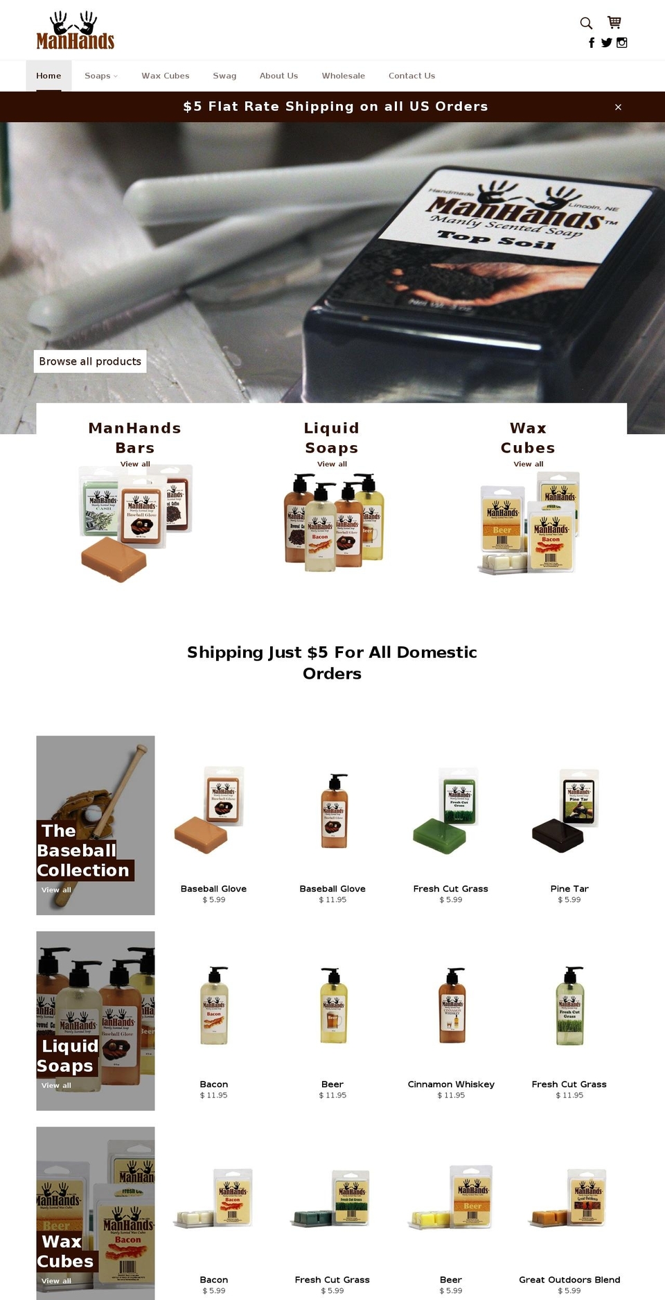 manhandssoap.com shopify website screenshot