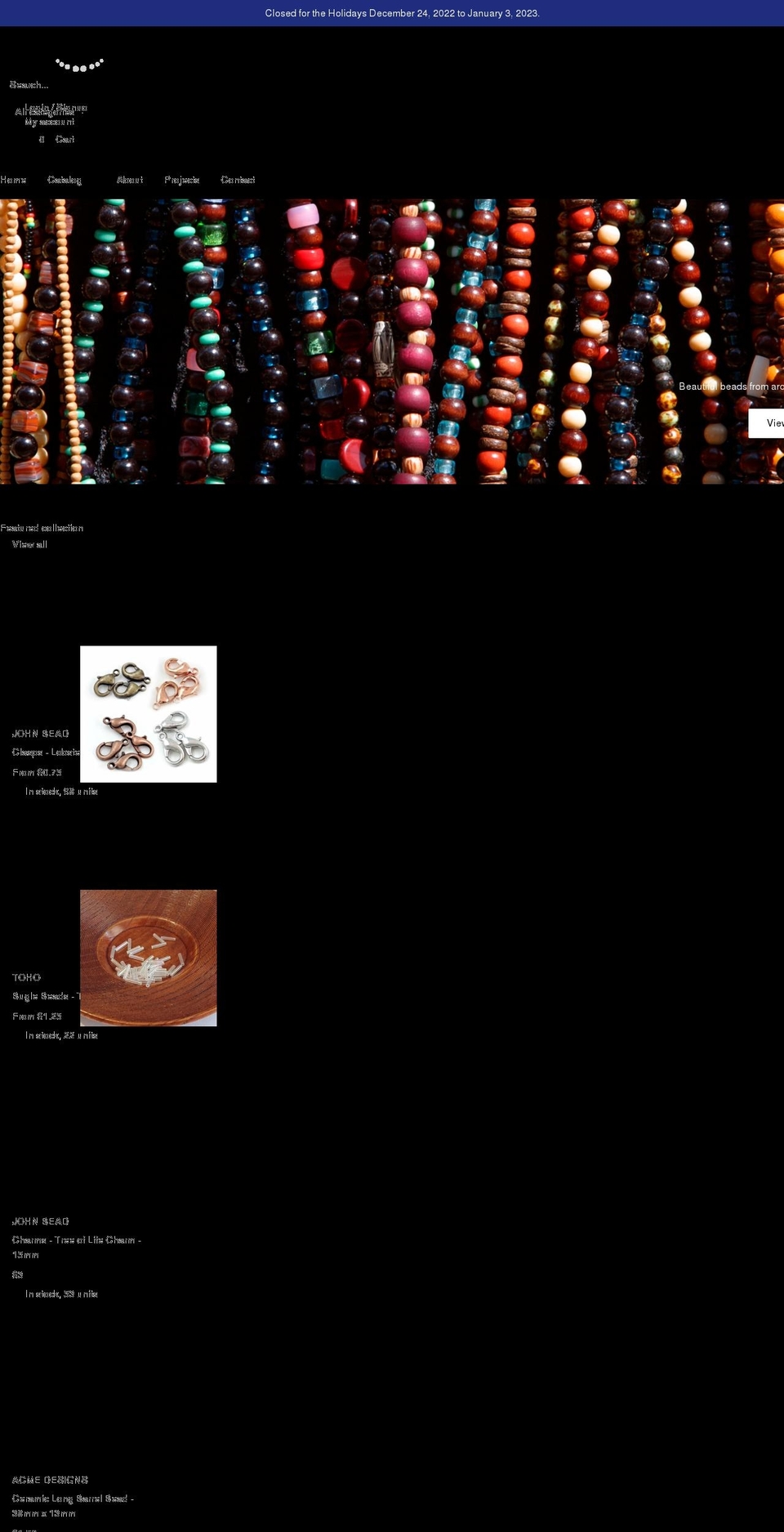 manhattanbeadco.com shopify website screenshot