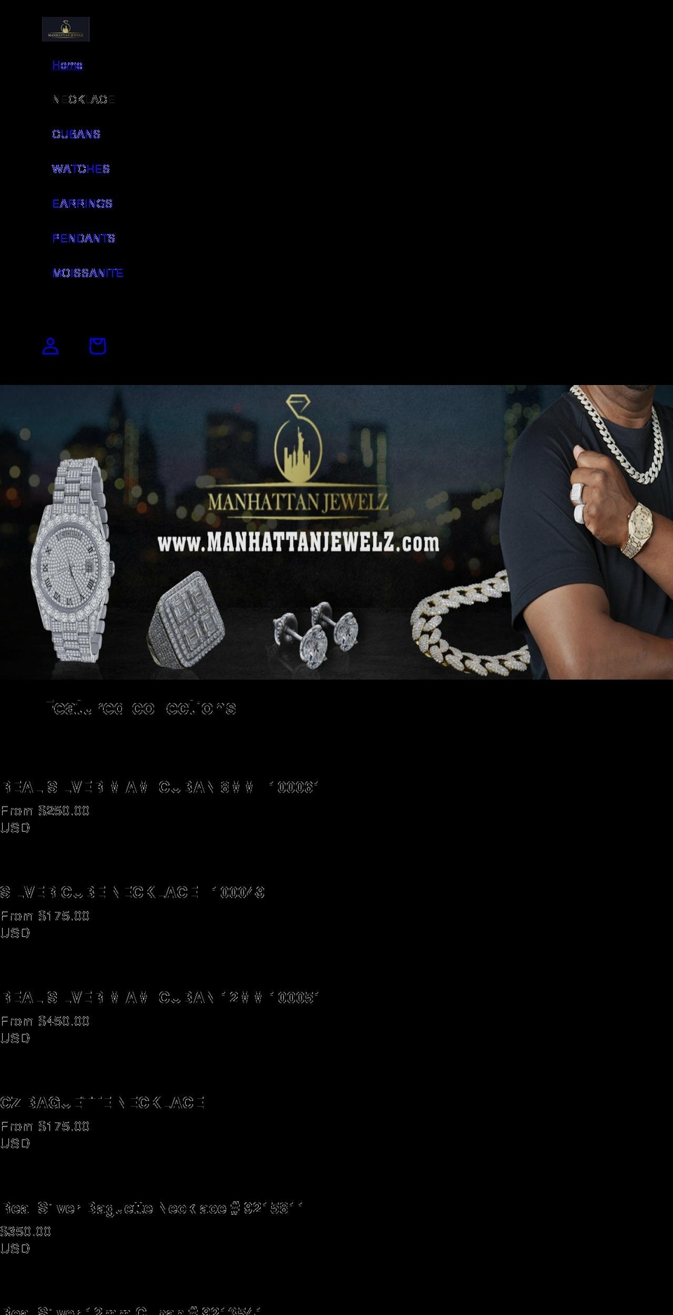 manhattanjewelz.com — Shopify storefront screenshot
