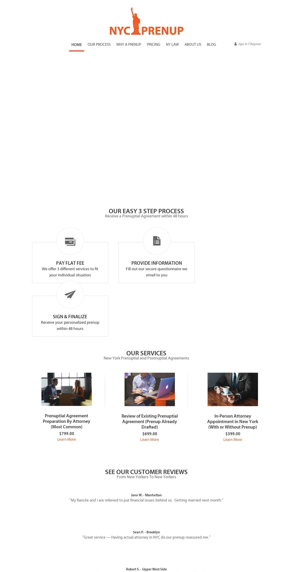 manhattanprenup.com shopify website screenshot