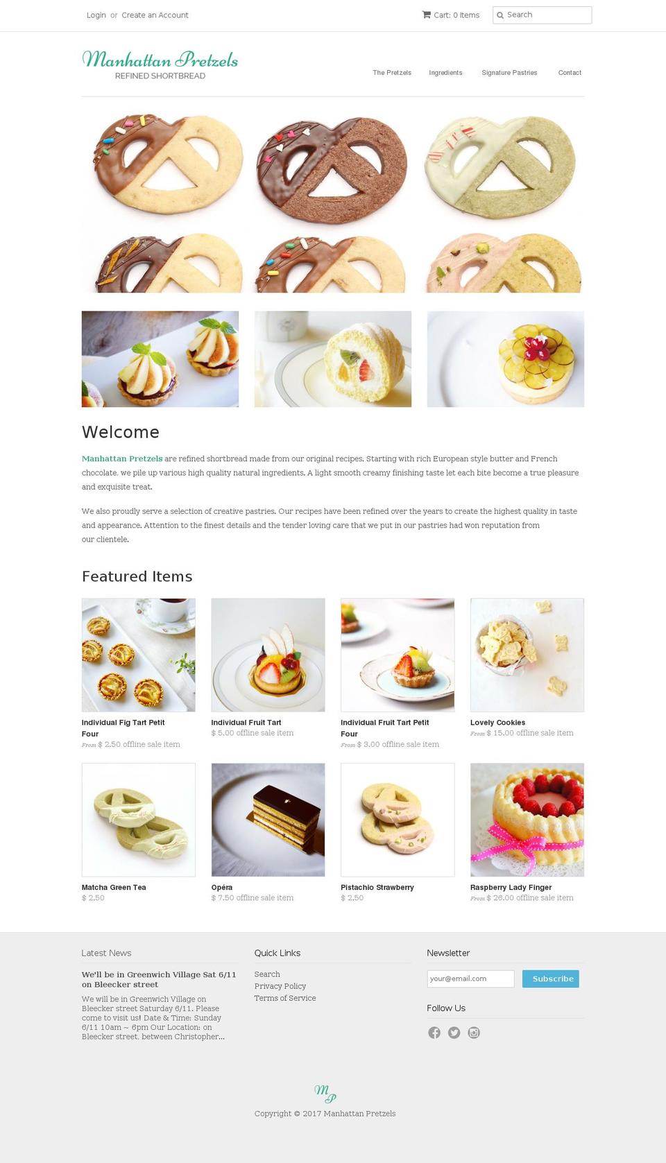 manhattanpretzels.com shopify website screenshot