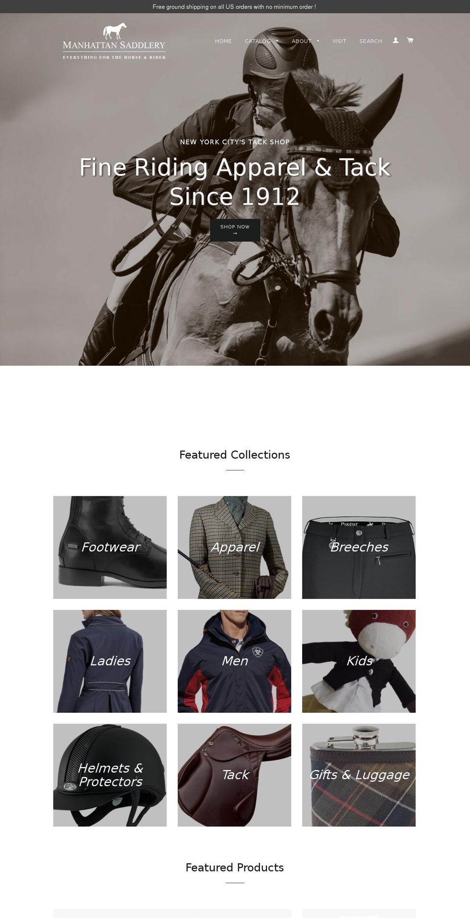 manhattansaddlery.com shopify website screenshot