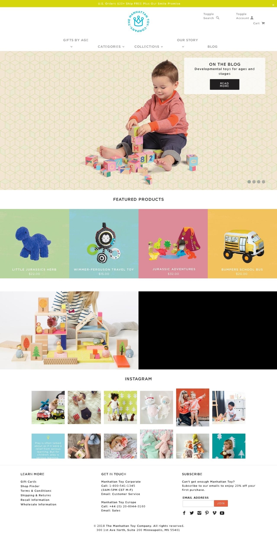 manhattantoycompany.com shopify website screenshot