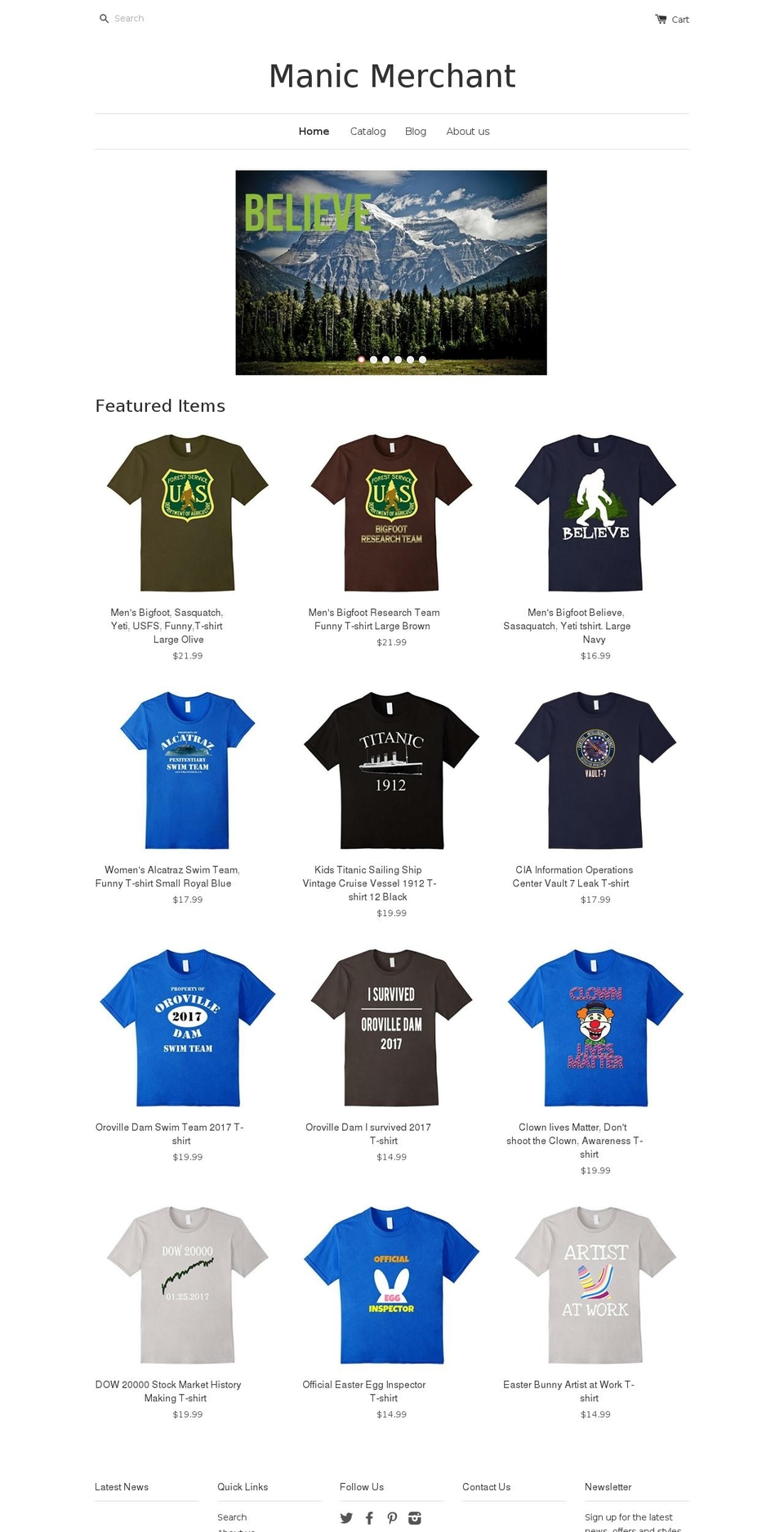 manicmerchant.com shopify website screenshot
